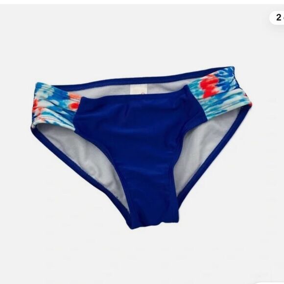 Cat & Jack Girls Blue Tie Dye Fringe Halter Neck 2 Piece Swimsuit Size 7-8 M - Picture 2 of 4